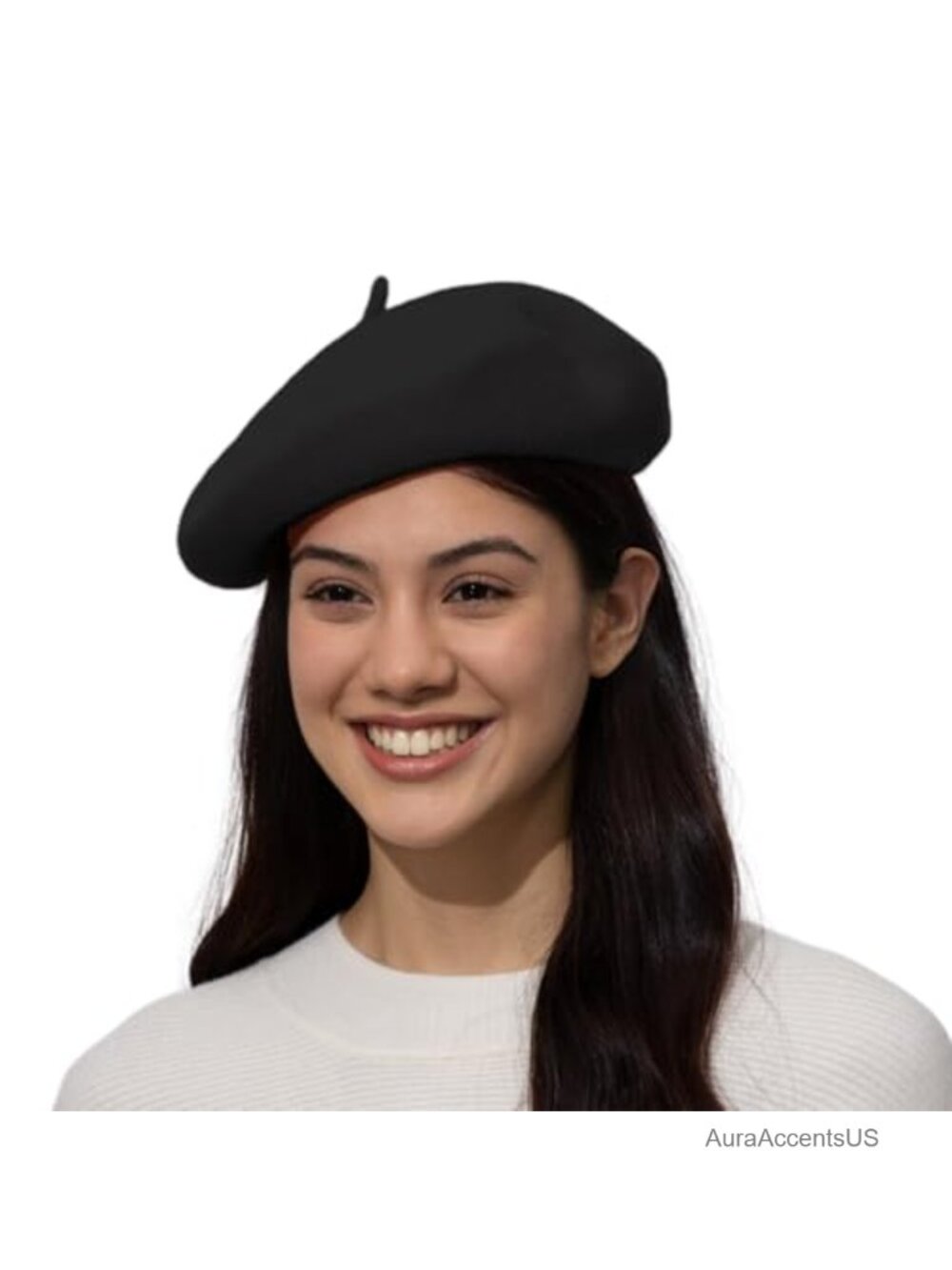 Wool Blend Knit Beret Hat, Classic French Style, Versatile for Women